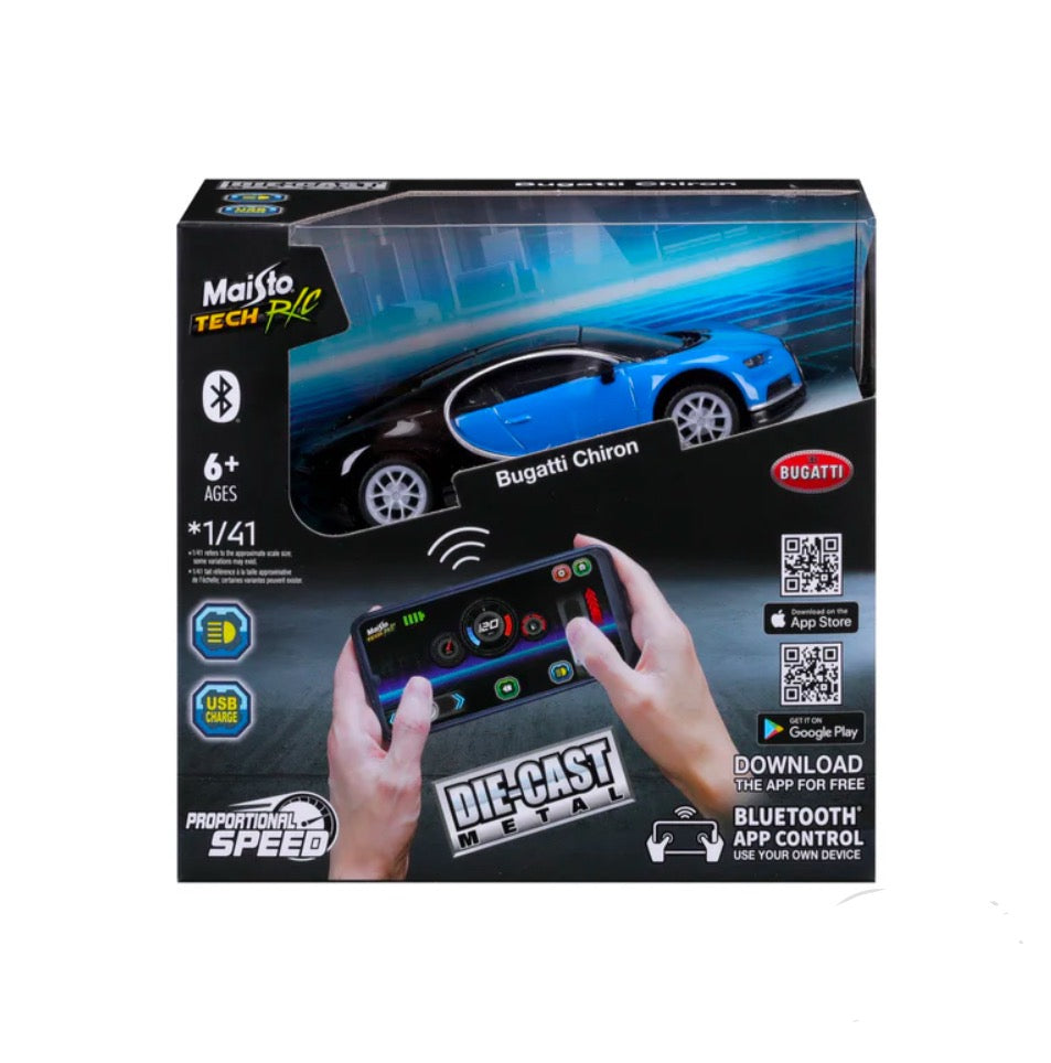 1:41 Mini Metal Die-Cast Bluetooth RC Bugatti Chiron