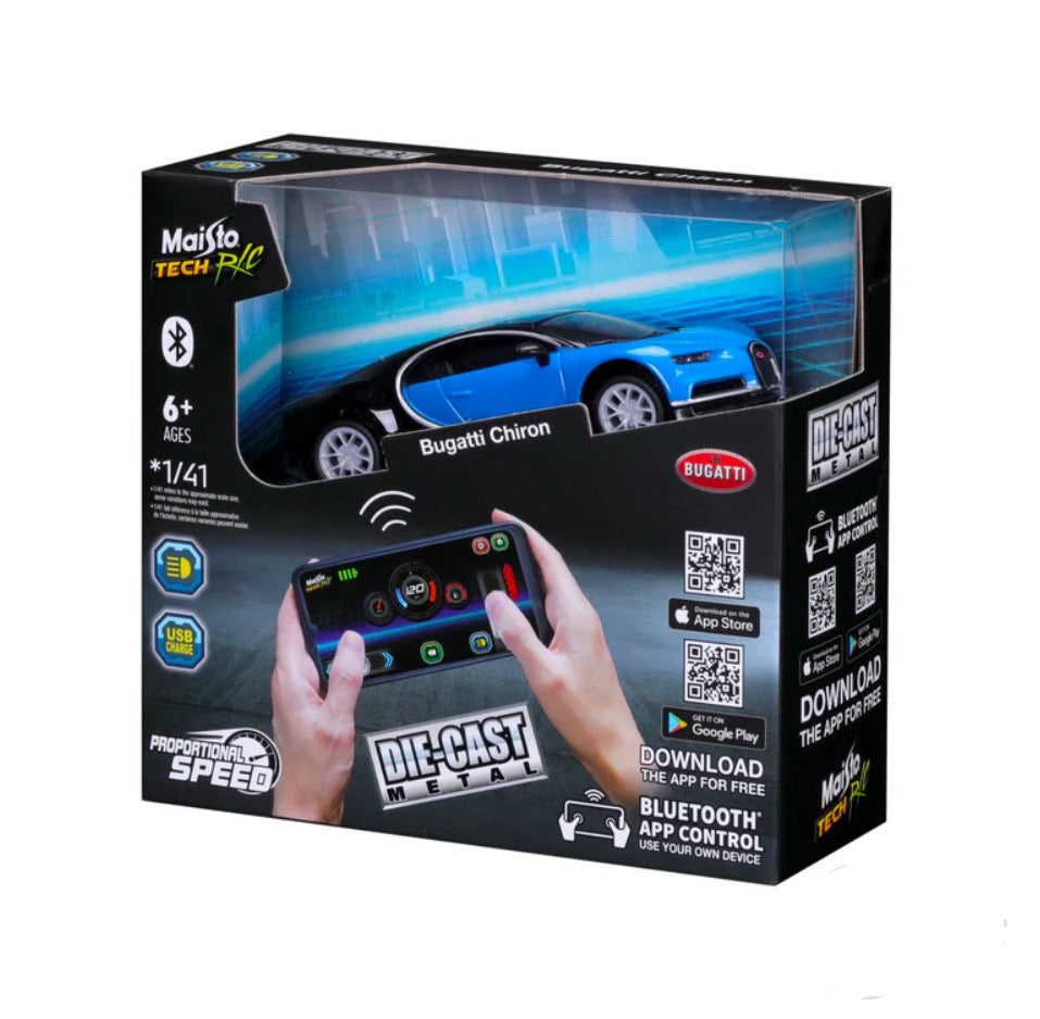 1:41 Mini Metal Die-Cast Bluetooth RC Bugatti Chiron