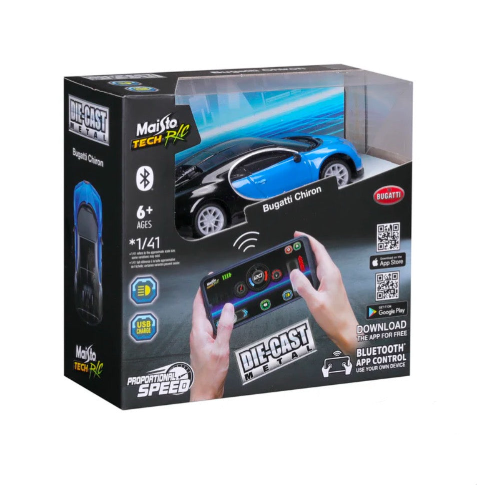 1:41 Mini Metal Die-Cast Bluetooth RC Bugatti Chiron