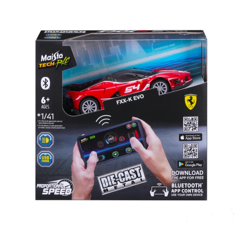 1:41 Mini Metal Die-Cast Bluetooth RC Ferrari FXX-K Evo