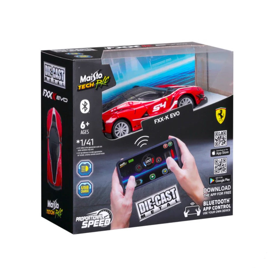 1:41 Mini Metal Die-Cast Bluetooth RC Ferrari FXX-K Evo