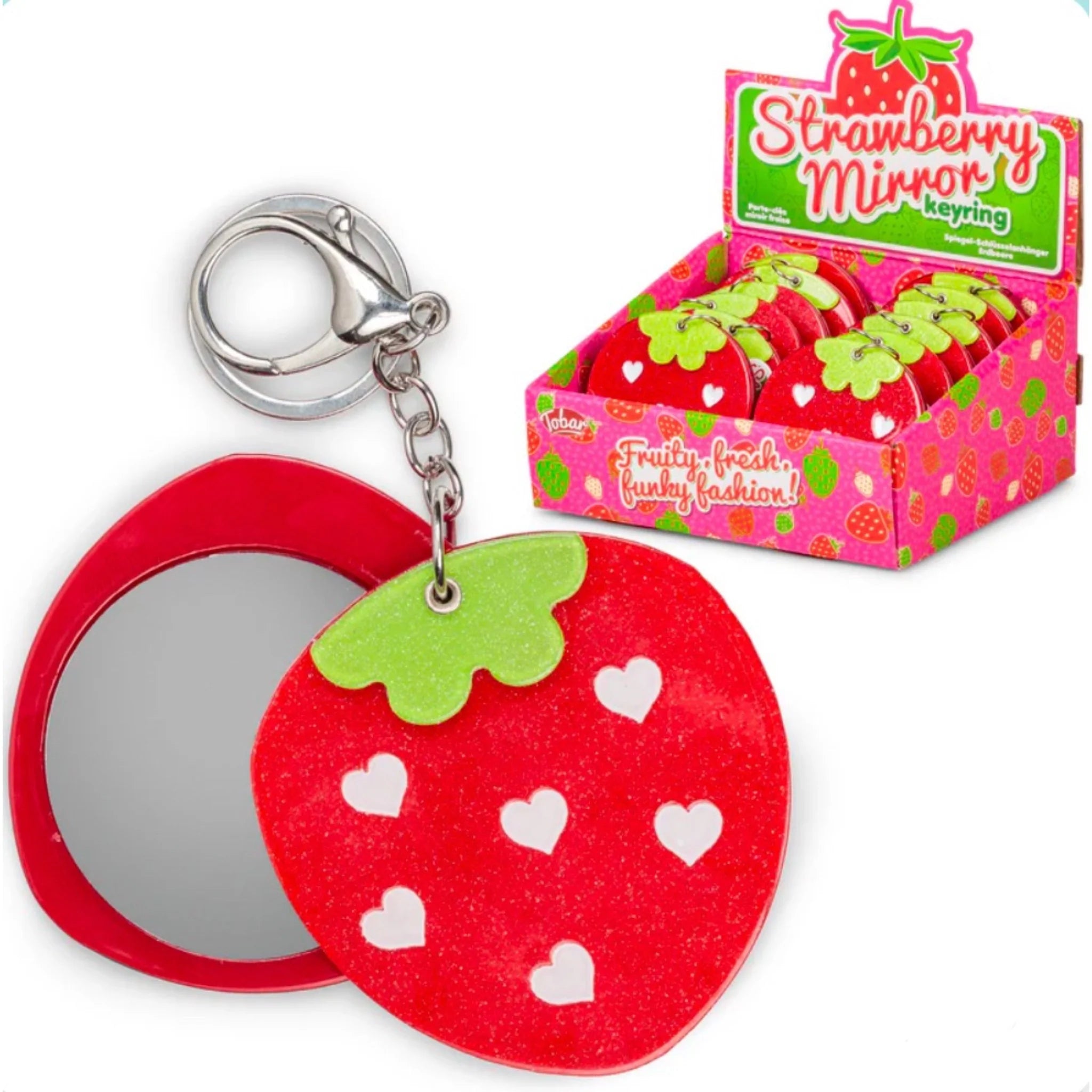 Strawberry Mirror Keyring x 12 (Full Box)